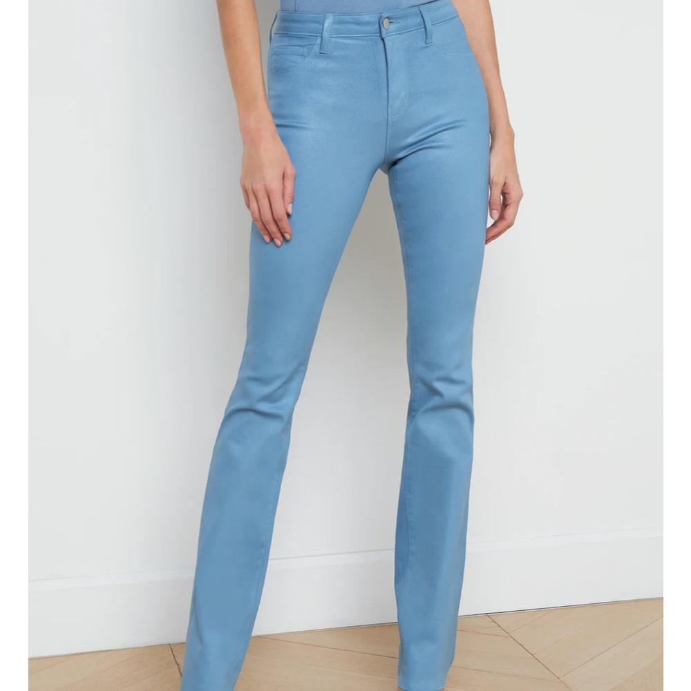 L'AGENCE Ruth Coated Straight Jeans size 24 - Blue